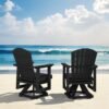 Adirondack Swivel Glider Chair – Black