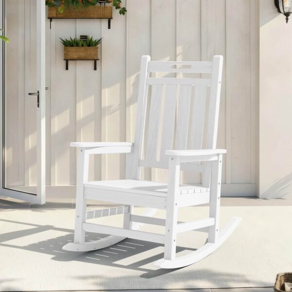 p97oprg0bimhkeggzjrj.jpg HDPE Outdoor Rocking Chair – White