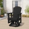 Adirondack Swivel Glider Chair – Black