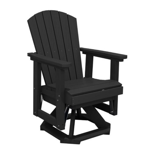 Adirondack Swivel Glider Chair – Black